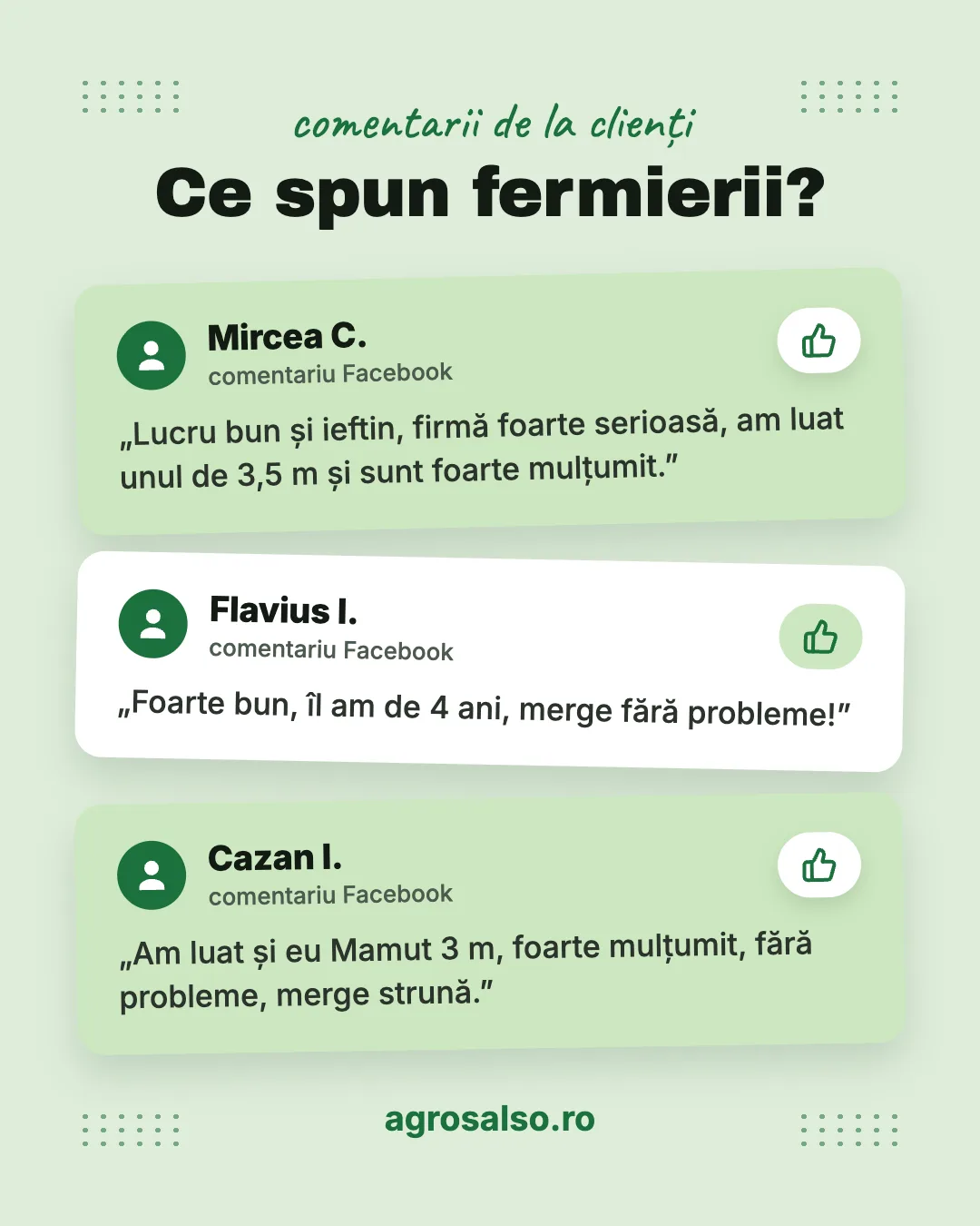 Postare Agro Salso — comentarii reale de la fermieri, de pe Facebook