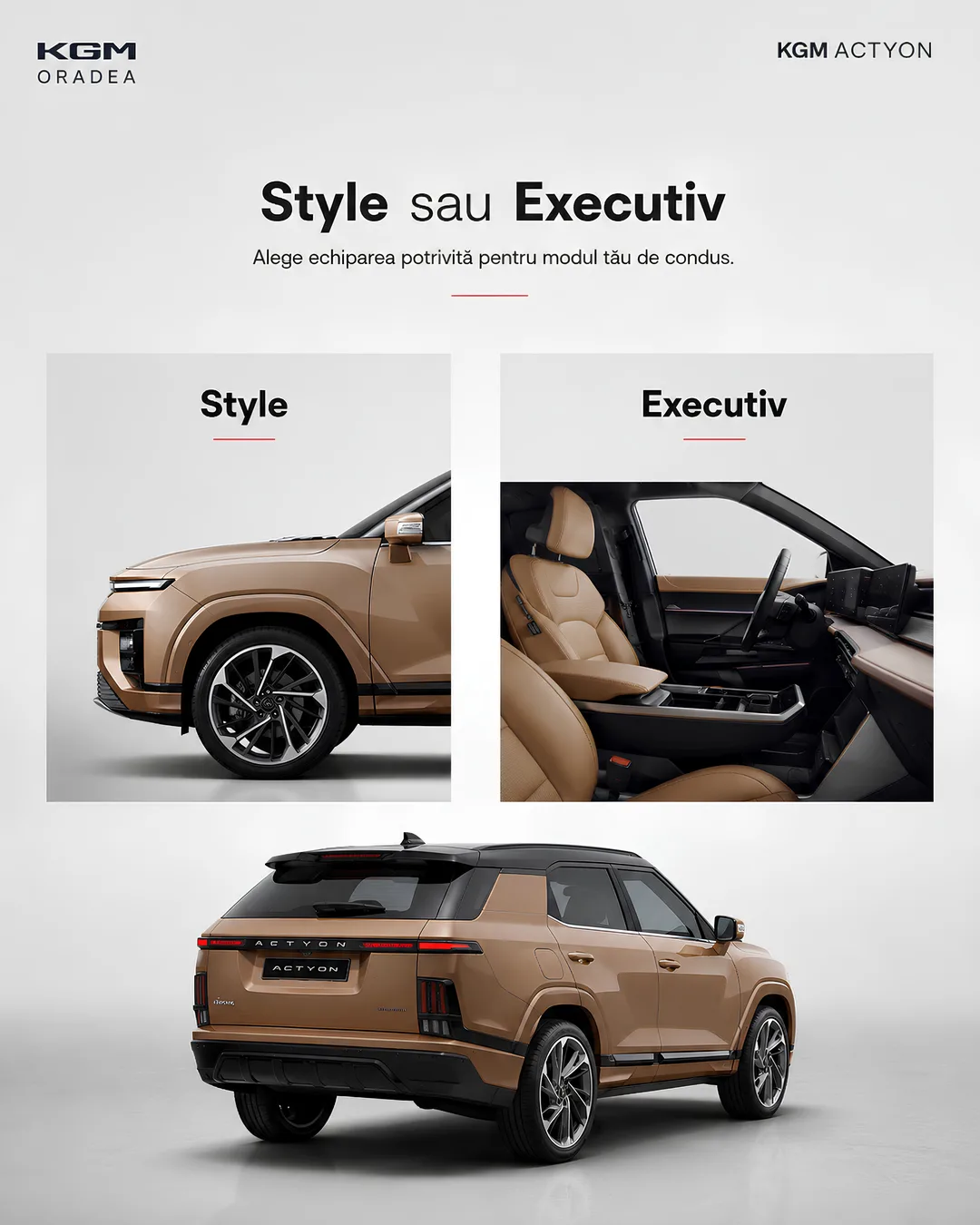 Carusel KGM Oradea — Actyon, echipările Style și Executiv